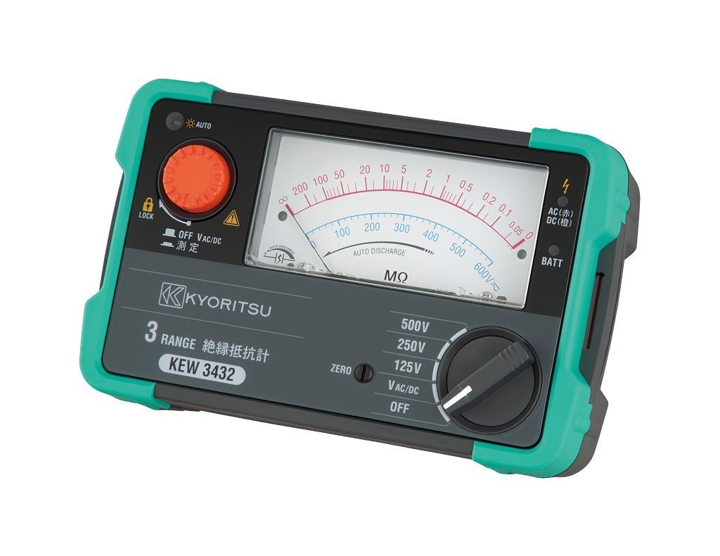 共立電気計器 (KYORITSU) キューメグ 3レンジ絶縁抵抗計 (125V/250V/500V) (中古品) Amazon | 共立電気計器 (KYORITSU) キューメグ 3レンジ絶縁抵抗計